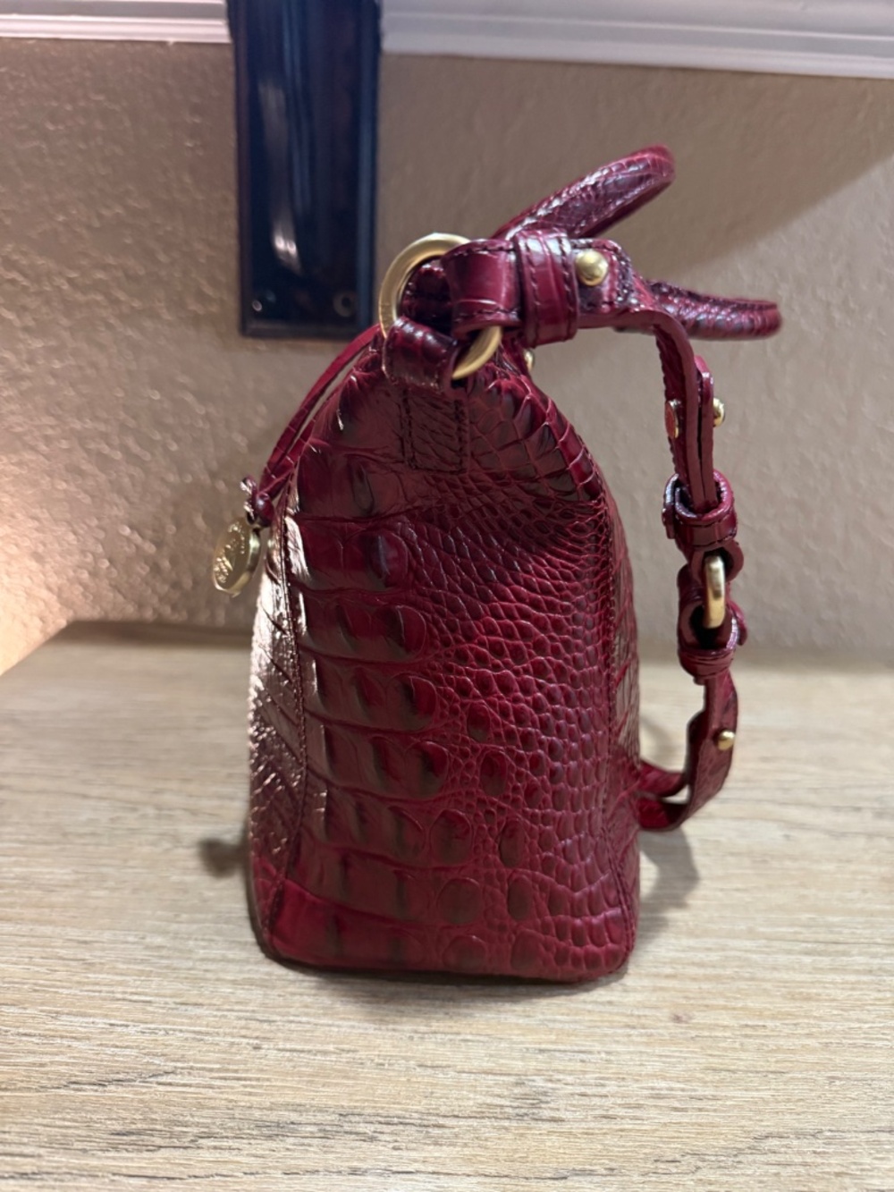 BRAHMIN Mini Arno Tote in Deep Red - Picture 3 of 12